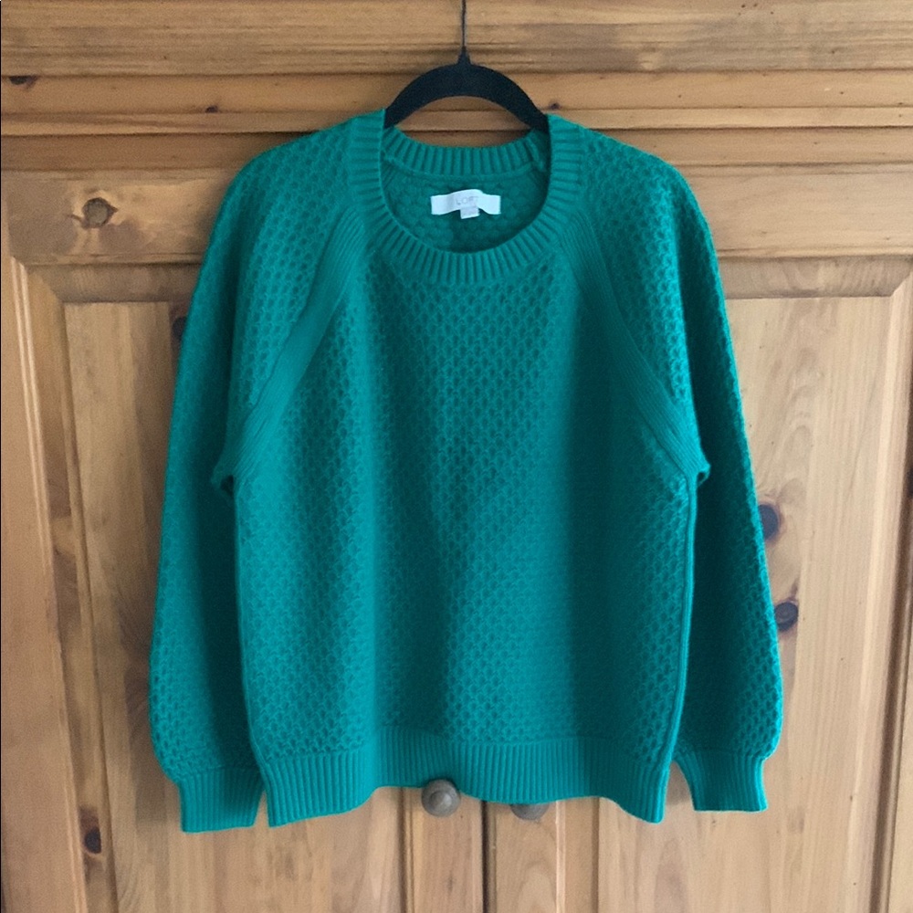 Loft Green Cotton Sweater, XL, NWT